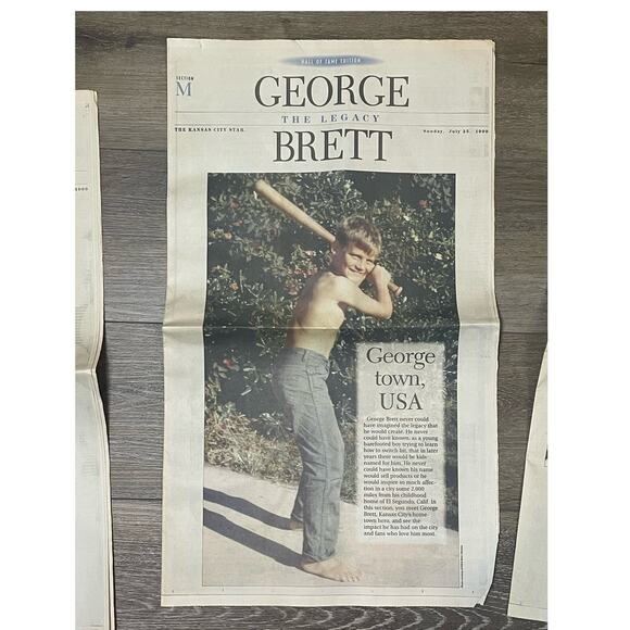 Kansas City Star Newspaper GEORGE BRETT KC Royals Cooperstown 1999 MLB Editorial - Picture 6 of 8